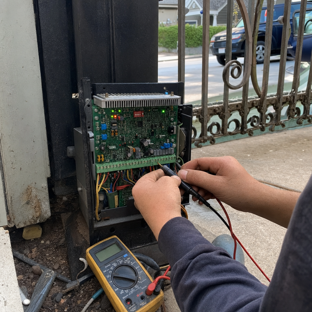 Gate motor and opener repair with multimeter